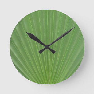 Palm leaf round clock