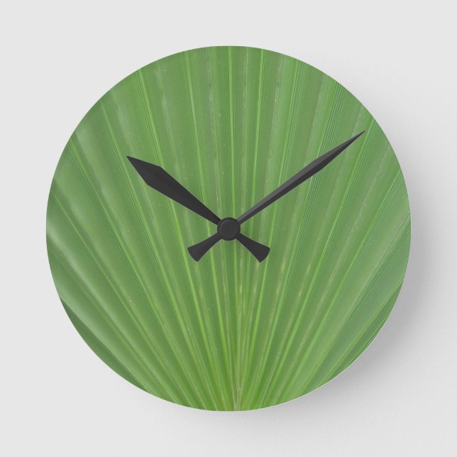Palm leaf round clock (Front)