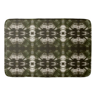 Palm Leaf Shadow Pattern in Army Green Bath Mat