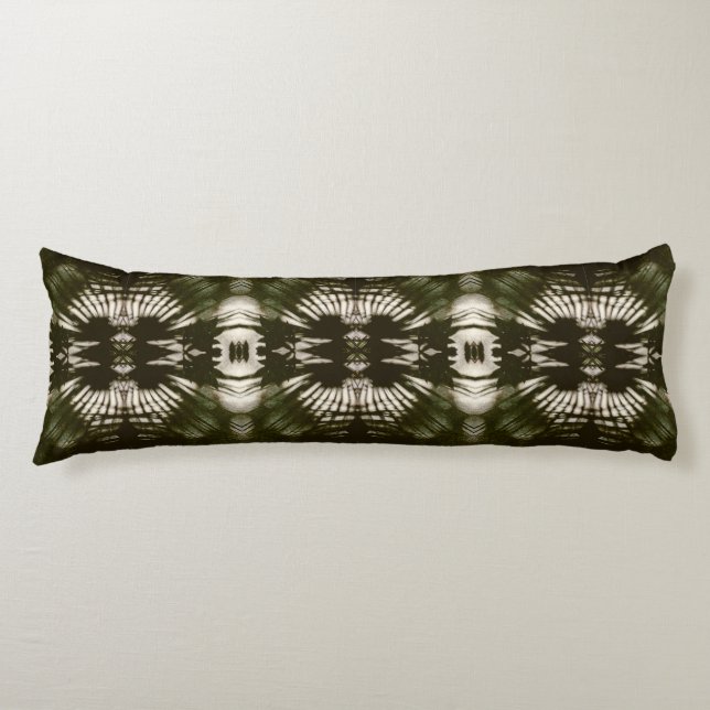 Palm Leaf Shadow Pattern in Army Green    Body Cushion (Front)