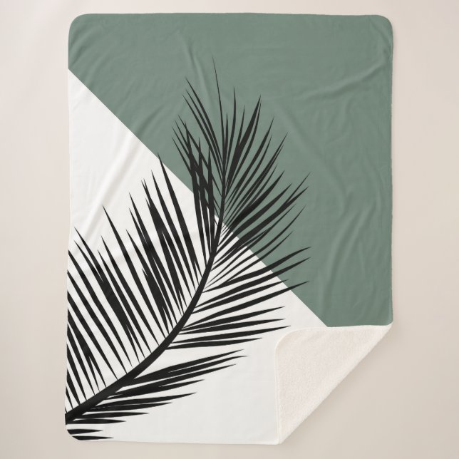 Palm leaf sherpa blanket (Front)