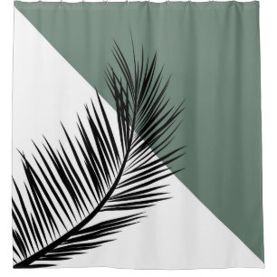 Palm leaf shower curtain