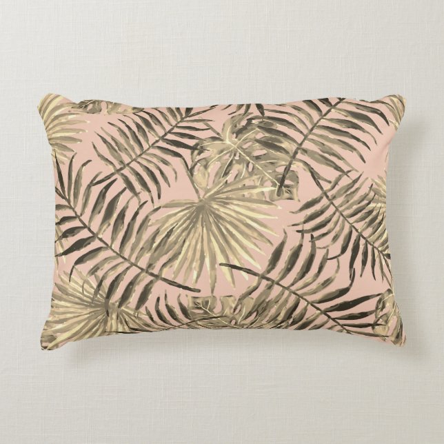 Palm leaf tropical decorative cushion (Front)