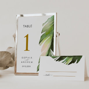 Palm Leaf Tropical Floral Wedding  Table Numbers 1
