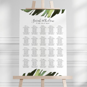 Palm Leaf Tropical Floral Wedding Welcome Poster