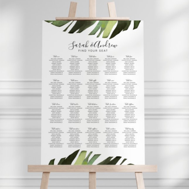 Palm Leaf Tropical Floral Wedding Welcome Poster (Creator Uploaded)