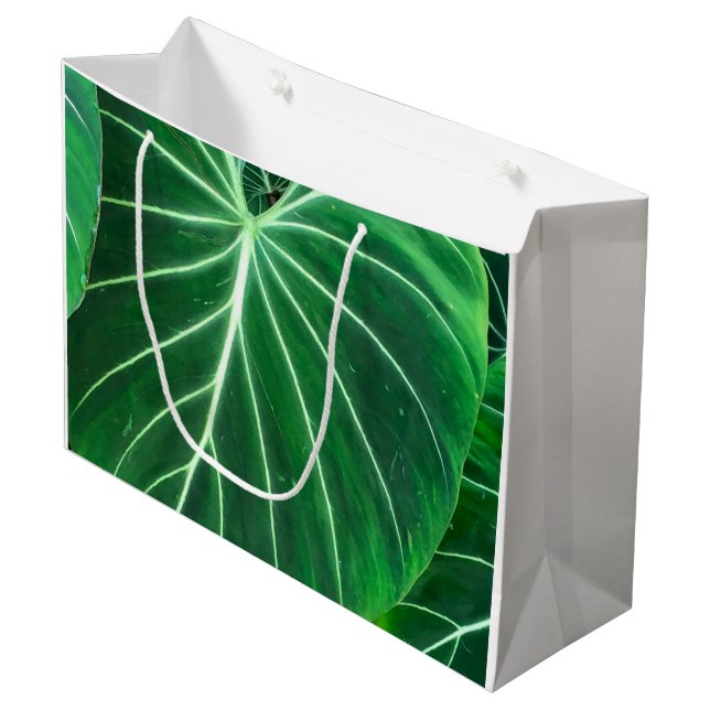 Palm Leaf tropical foliage jungle foliage  Large Gift Bag (Front Angled)
