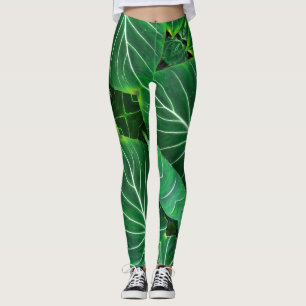 Palm Leaf, tropical foliage, jungle rainforest  Leggings