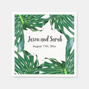 Palm Leaf, tropical foliage, jungle rainforest Napkin