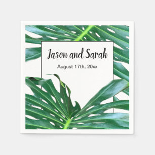Palm Leaf, tropical foliage, jungle rainforest Napkin