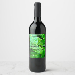 Palm Leaf, tropical foliage, jungle rainforest  Wine Label