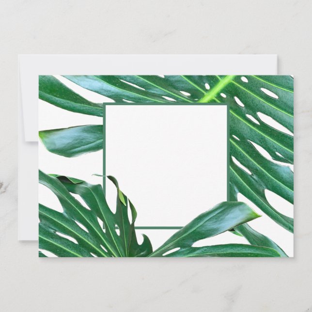 Palm Leaf, tropical foliage personalise  Invitation (Front)