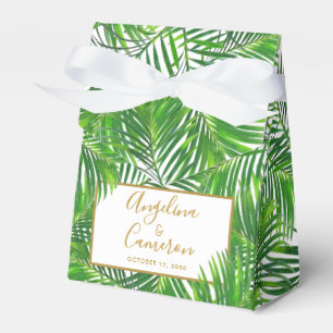 Palm Leaf Tropical Wedding Personalised Favour Box