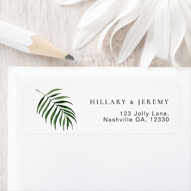 Palm Leaf Tropical Wedding Return Address  (Insitu)