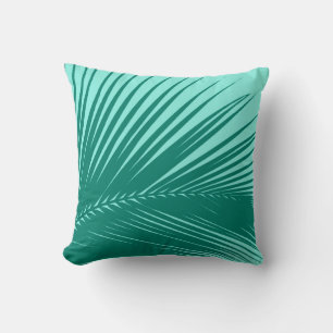 Palm leaf - Turquoise and aqua Cushion