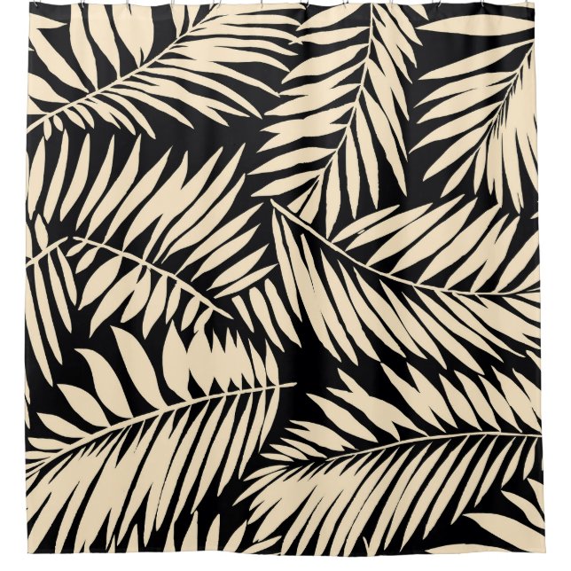 Palm Leaf Vintage: Seamless Pattern Shower Curtain (Front)