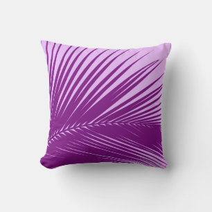 Palm leaf - violet and lavender cushion