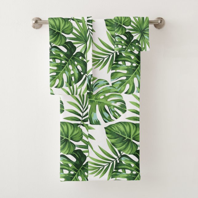 Palm leafs bath towel set (Insitu)