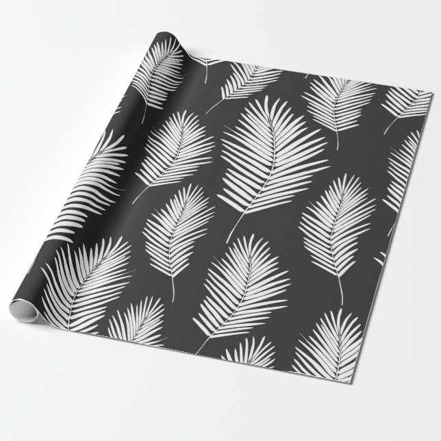 Palm Leafs Pattern Wrapping Paper (Unrolled)