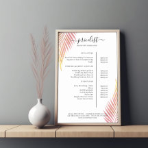 Palm Leafy Salon Price List Poster