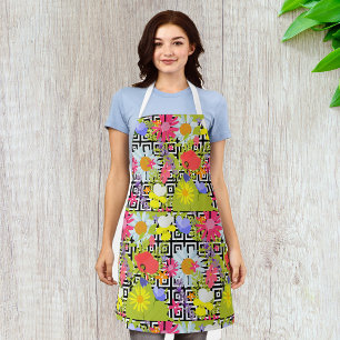 Palm Leaves And Flowers Apron