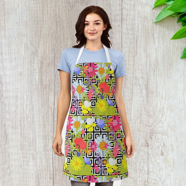 Palm Leaves And Flowers Apron (Creator Uploaded)