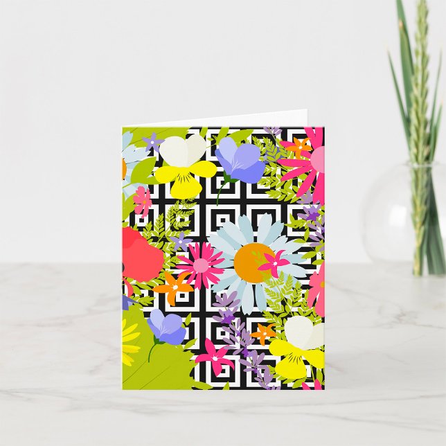 Palm Leaves And Flowers Card (Creator Uploaded)