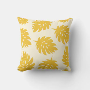 Palm Leaves Beach I Yellow Cushion