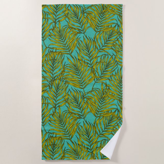 Palm leaves beach towel (Front)