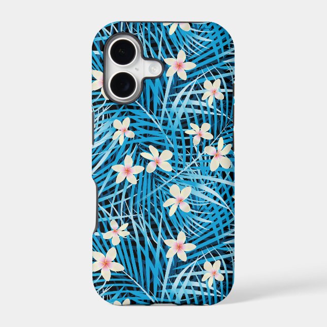 Palm Leaves Blue Pattern (Back)