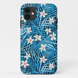 Palm Leaves Blue Pattern iPhone 11 Case