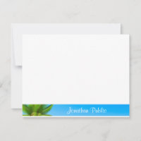 Palm Leaves Blue Sky White Clouds Hand Script