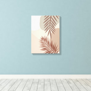 Palm Leaves, Boho Abstract Geometric Art Canvas Print