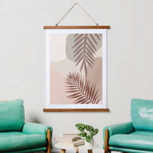 Palm Leaves, Boho Abstract Geometric Art Hanging Tapestry