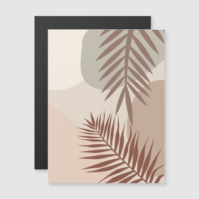 Palm Leaves, Boho Abstract Geometric Art Magnetic Invitation (Front/Back)