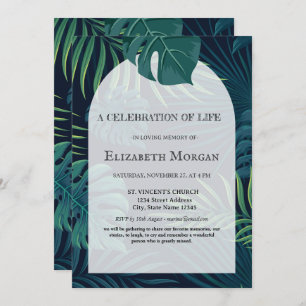 Palm Leaves Celebration Of Life  Invitation