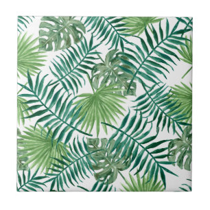 Palm Leaves Ceramic Tile
