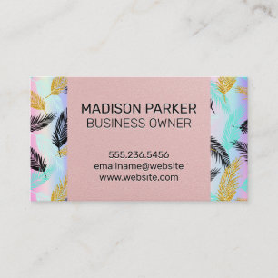 Palm Leaves Colourful Blend Pink Texture Business Card