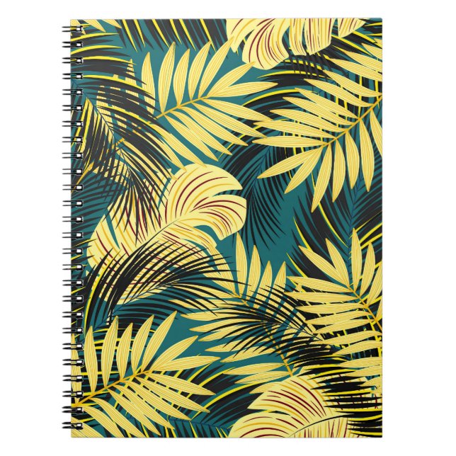 Palm Leaves: Dark Vintage Tropical Notebook (Front)