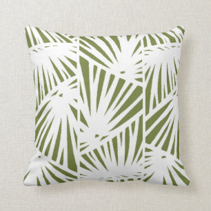 Palm Leaves, Elegant, Mid Century Modern Cushion