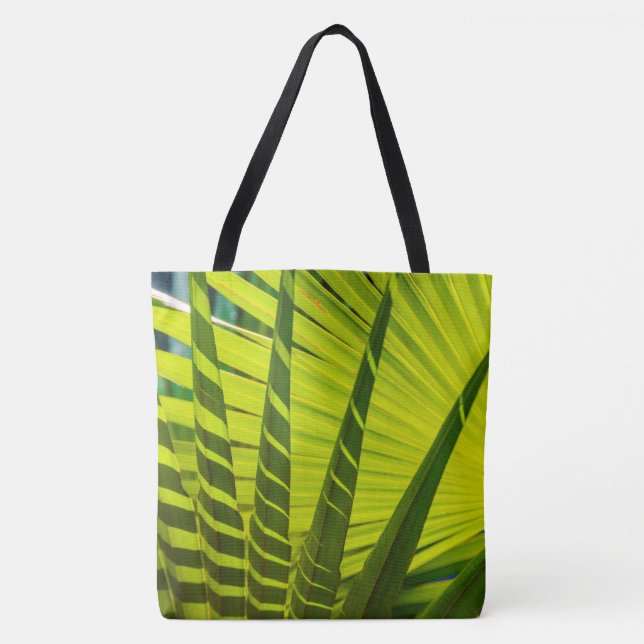 Palm Leaves Fan, Kauai, Hawaiian Beach Bag (Front)