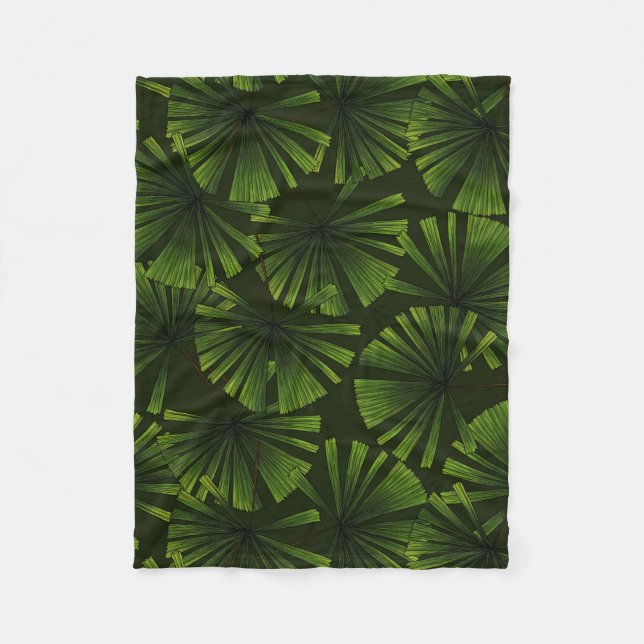 Palm leaves fleece blanket (Front)