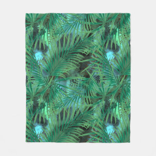 Palm leaves fleece blanket