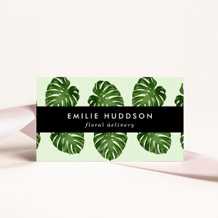 Palm Leaves, Green Leaves, Floristry, Flower Shop Business Card
