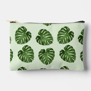 Palm Leaves, Green Leaves, Tropical Pattern Accessory Pouch