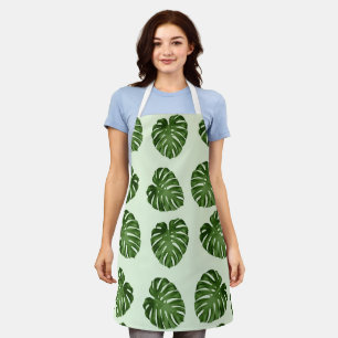 Palm Leaves, Green Leaves, Tropical Pattern Apron