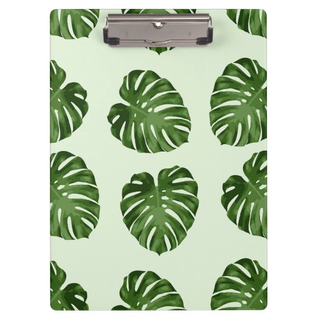 Palm Leaves, Green Leaves, Tropical Pattern Clipboard (Front)