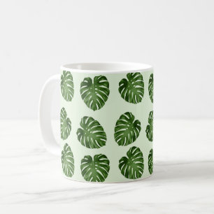 Palm Leaves, Green Leaves, Tropical Pattern Coffee Mug