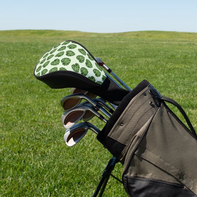 Palm Leaves, Green Leaves, Tropical Pattern Golf Head Cover (In Situ)