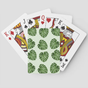 Palm Leaves, Green Leaves, Tropical Pattern Playing Cards